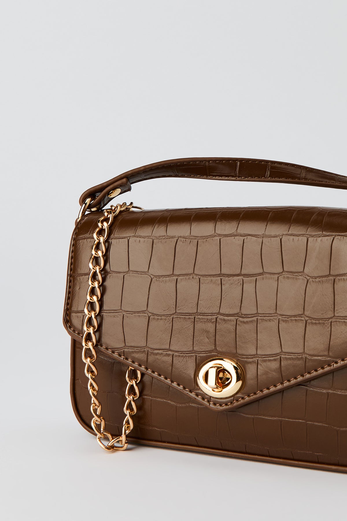Alt View 4. Convertible Shoulder Bag with Keychain - Brown