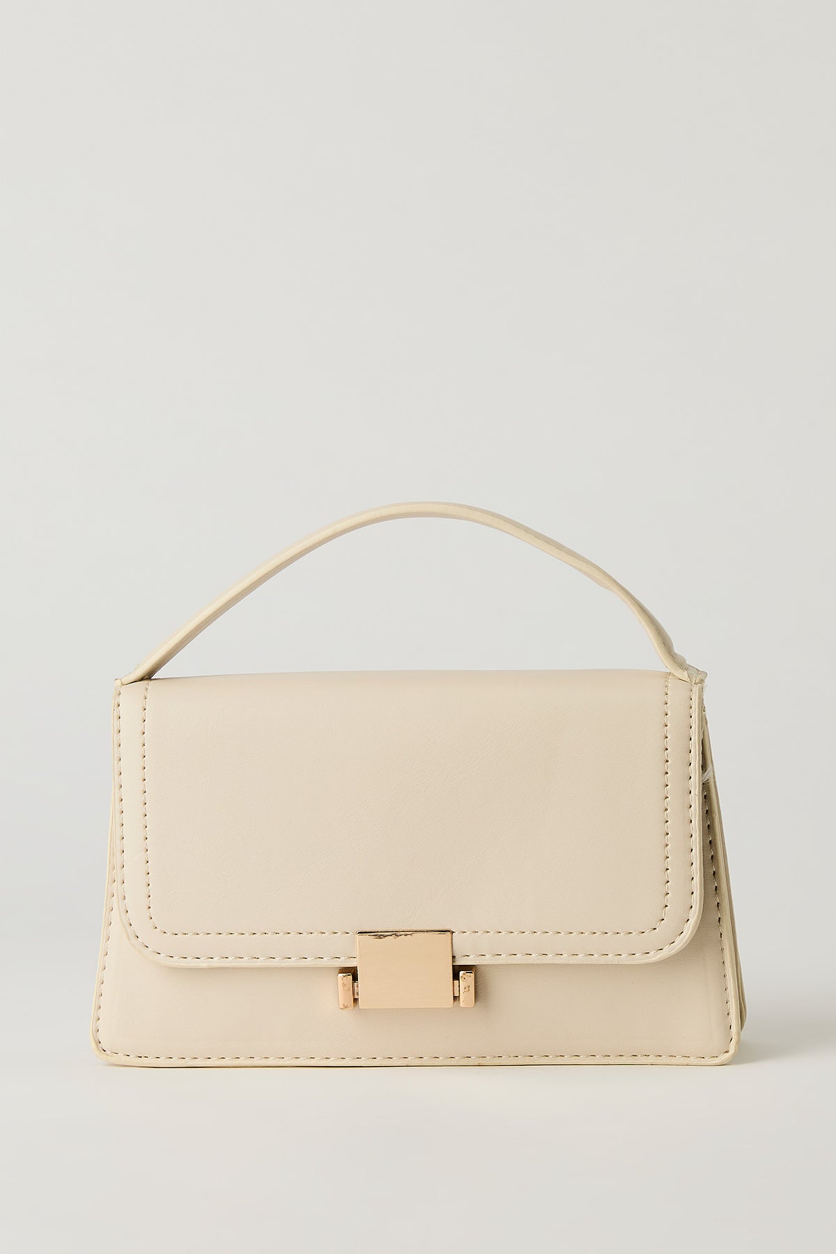 Crossbody Clasp Purse - Beige