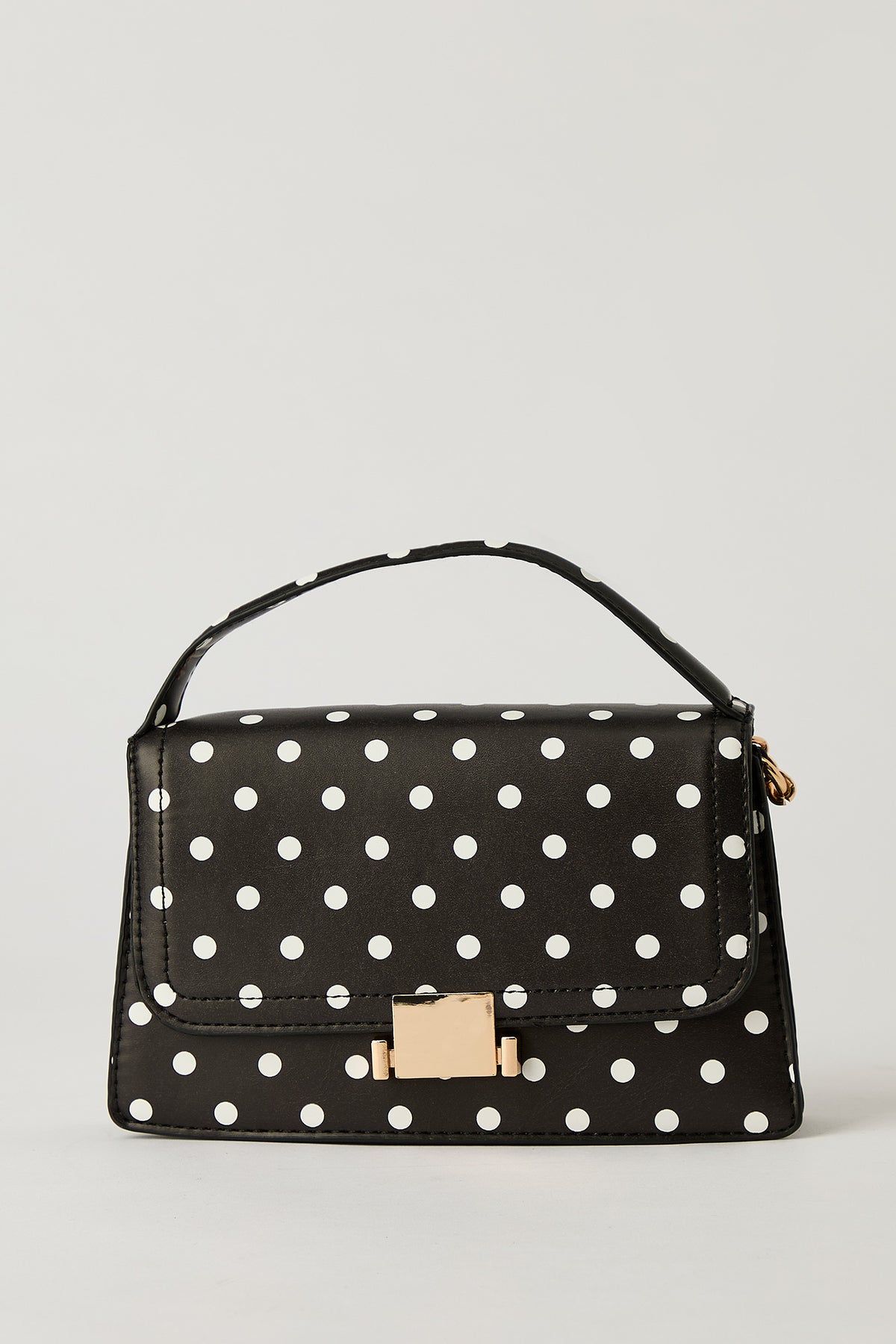 Alt View 4. Crossbody Clasp Purse - Black with White