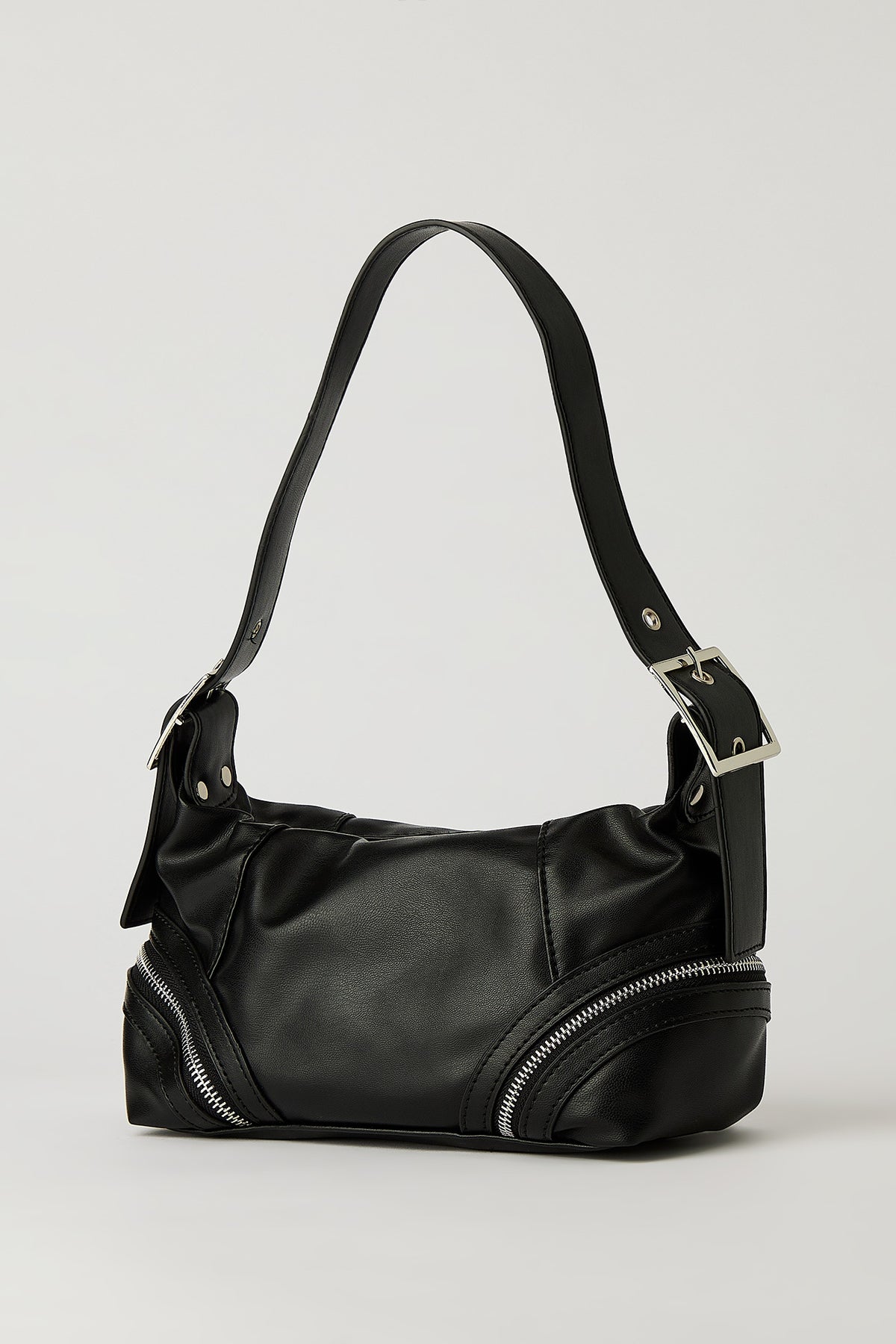 Vue alternative 2. Sac à main en similicuir d'aspect usé avec fermeture à glissière