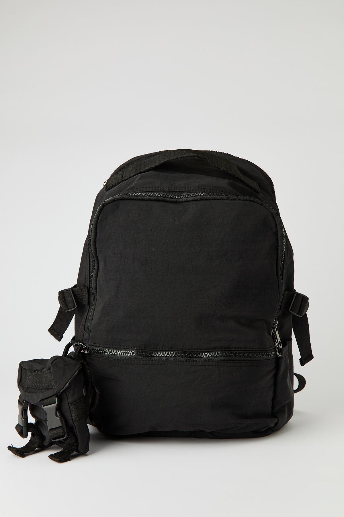 Backpack with Mini Backpack Keychain - Black