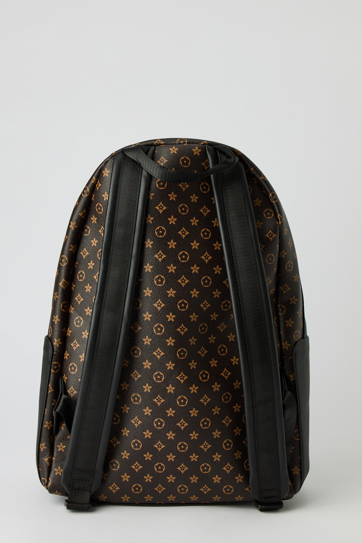Alt View 3. Faux Leather Status Print Backpack - Brown