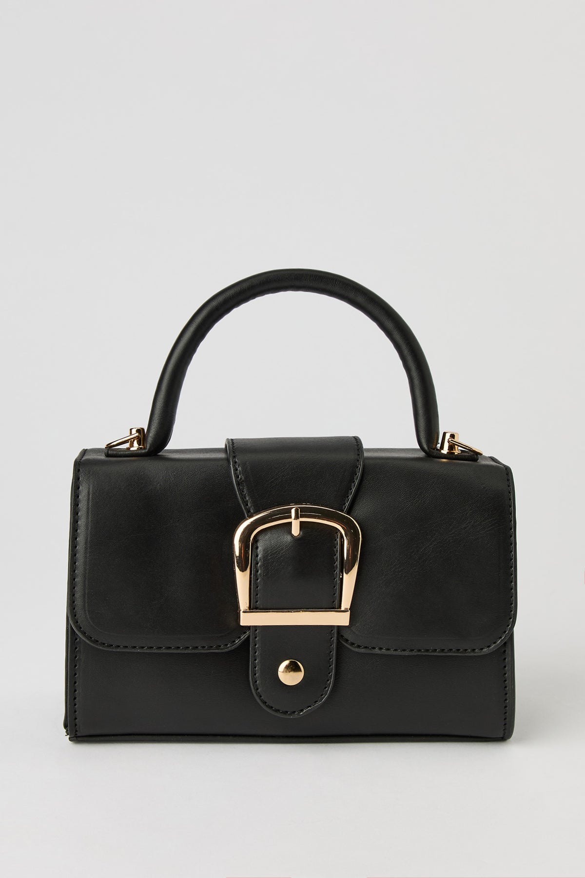 Buckled Purse with Coin Purse - Black
