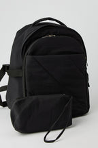Sac à dos matelassé avec rangement à portable et étui à crayons