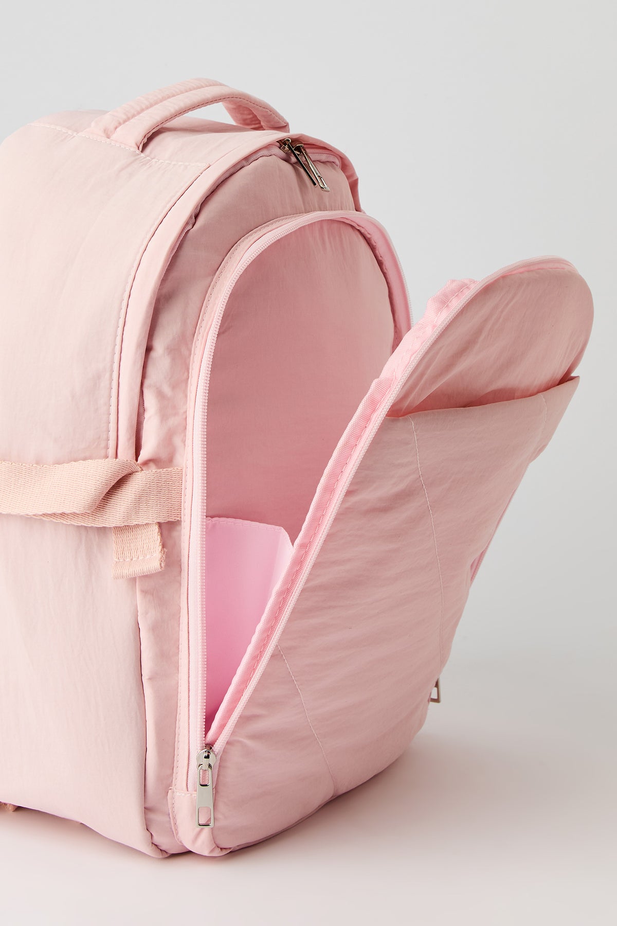 Alt View 4. Quilted Backpack with Laptop Sleeve & Pencil Case - Pink