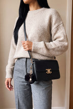 Sac à bandoulière en similicuir avec porte-clés