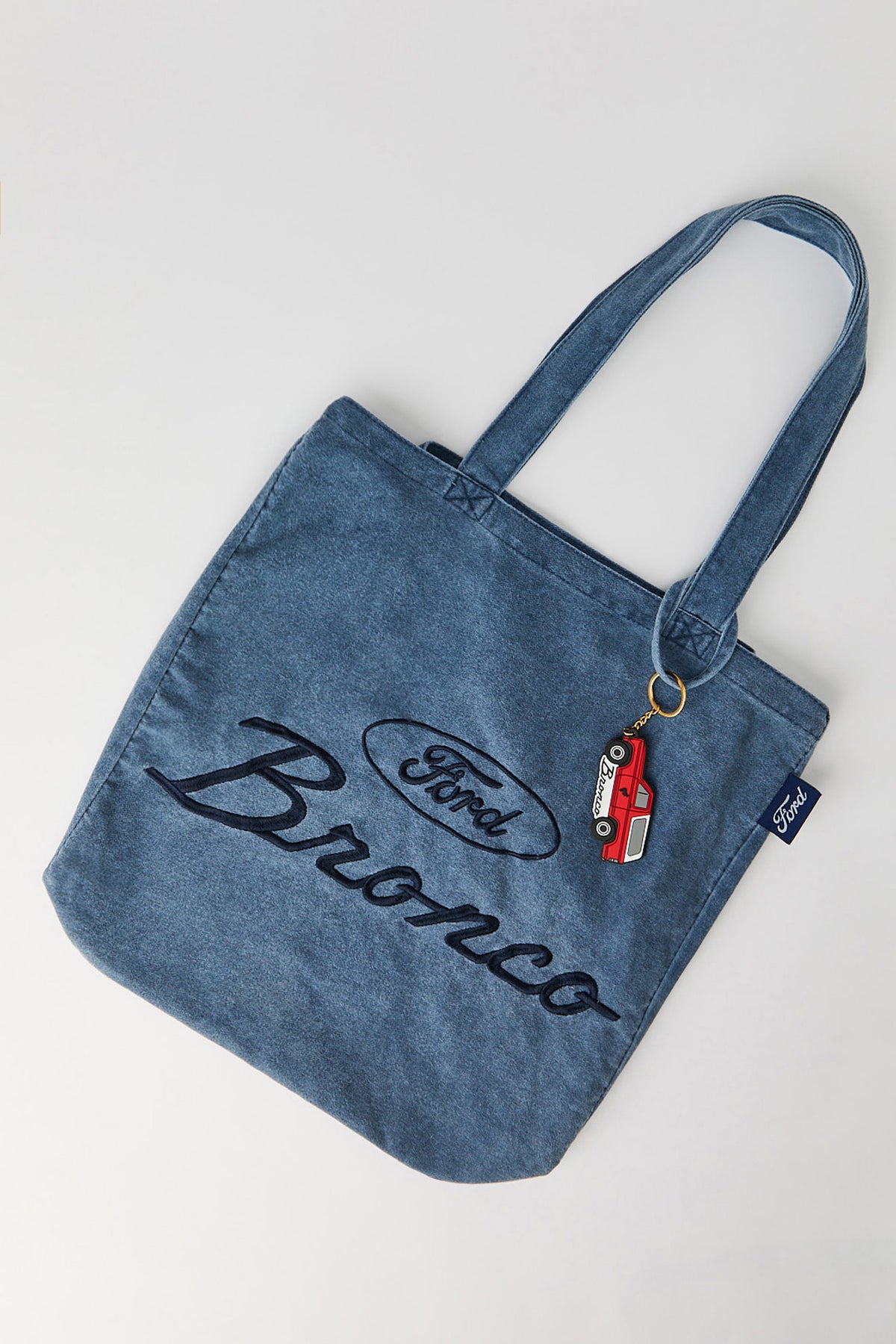 Ford Bronco Graphic Tote Bag with Keychain - Blue