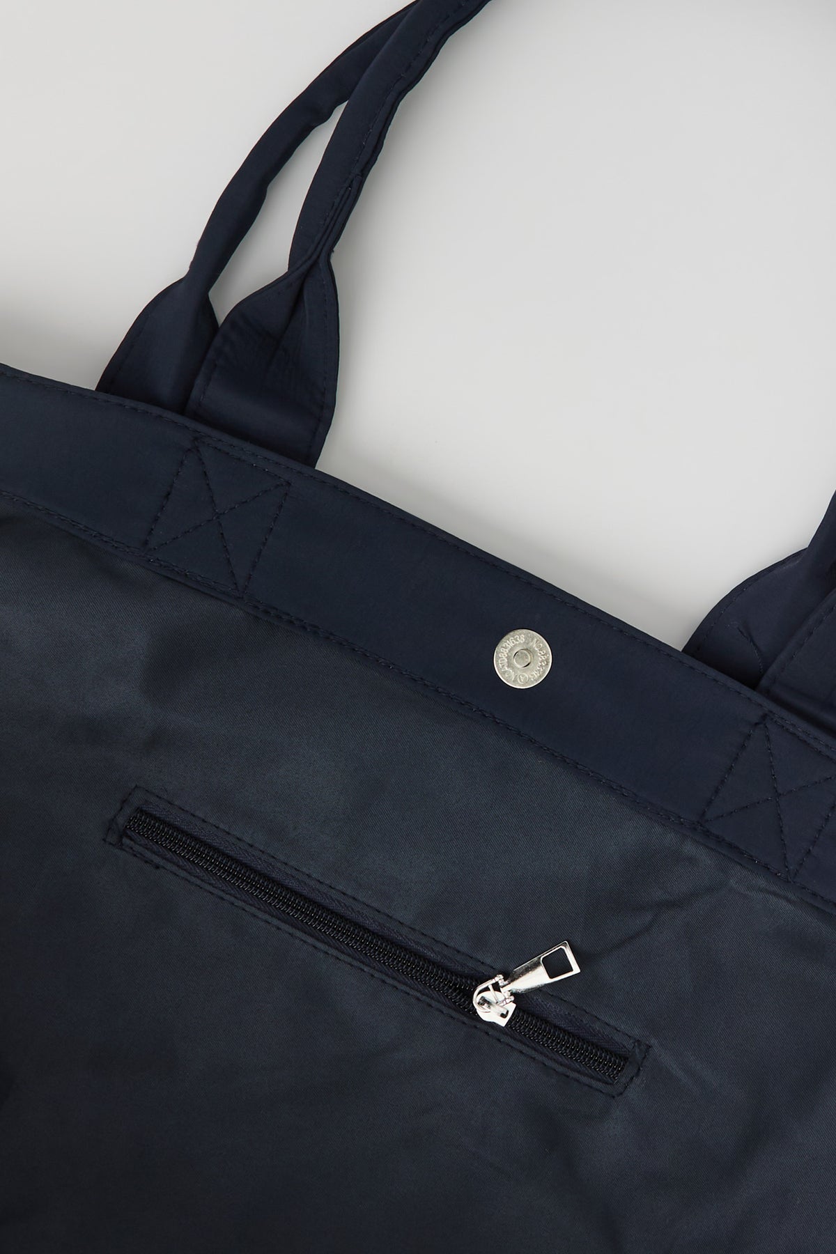 Alt View 4. Nylon Embroidered Tote Bag - Navy