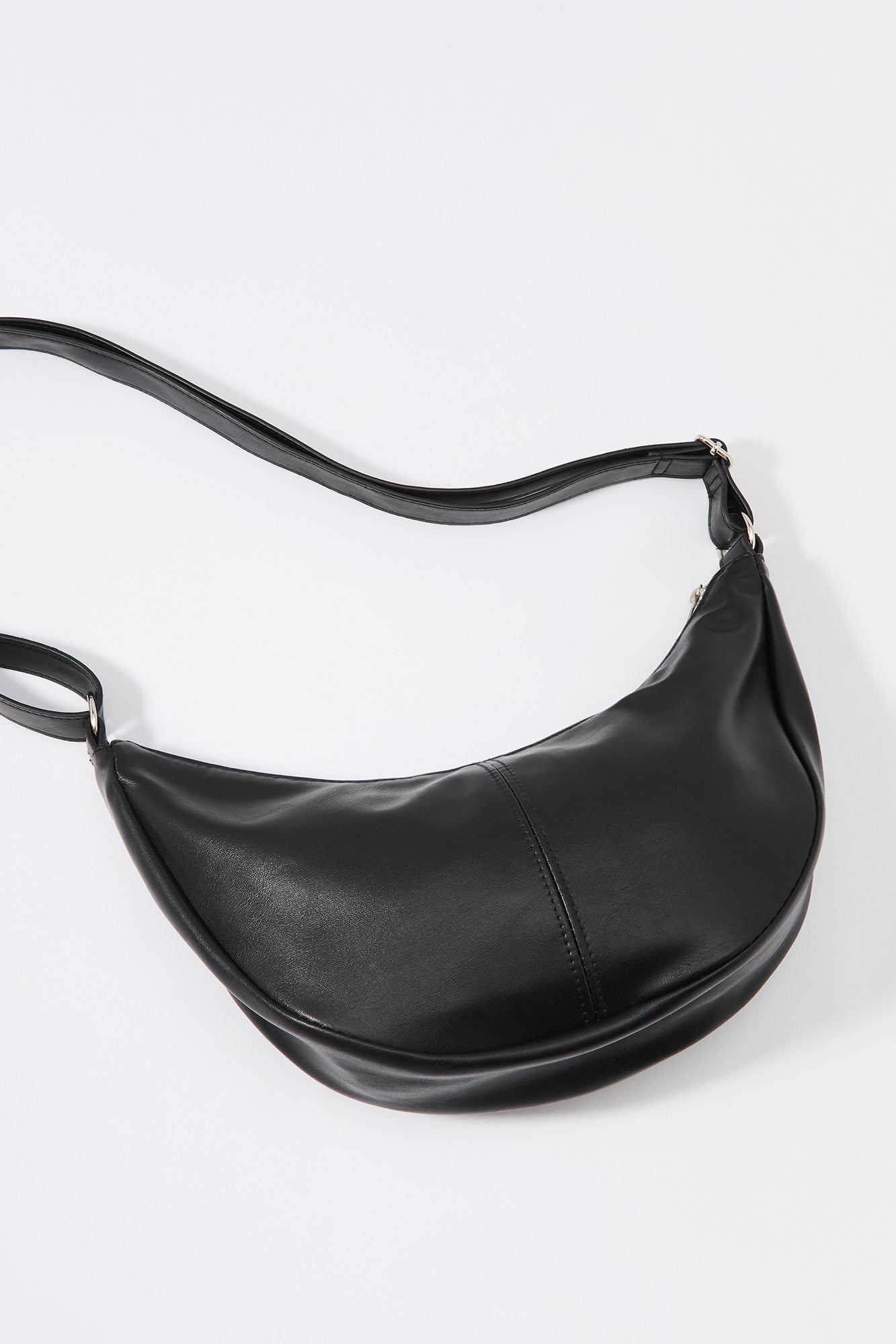 Faux Leather Half Moon Bag