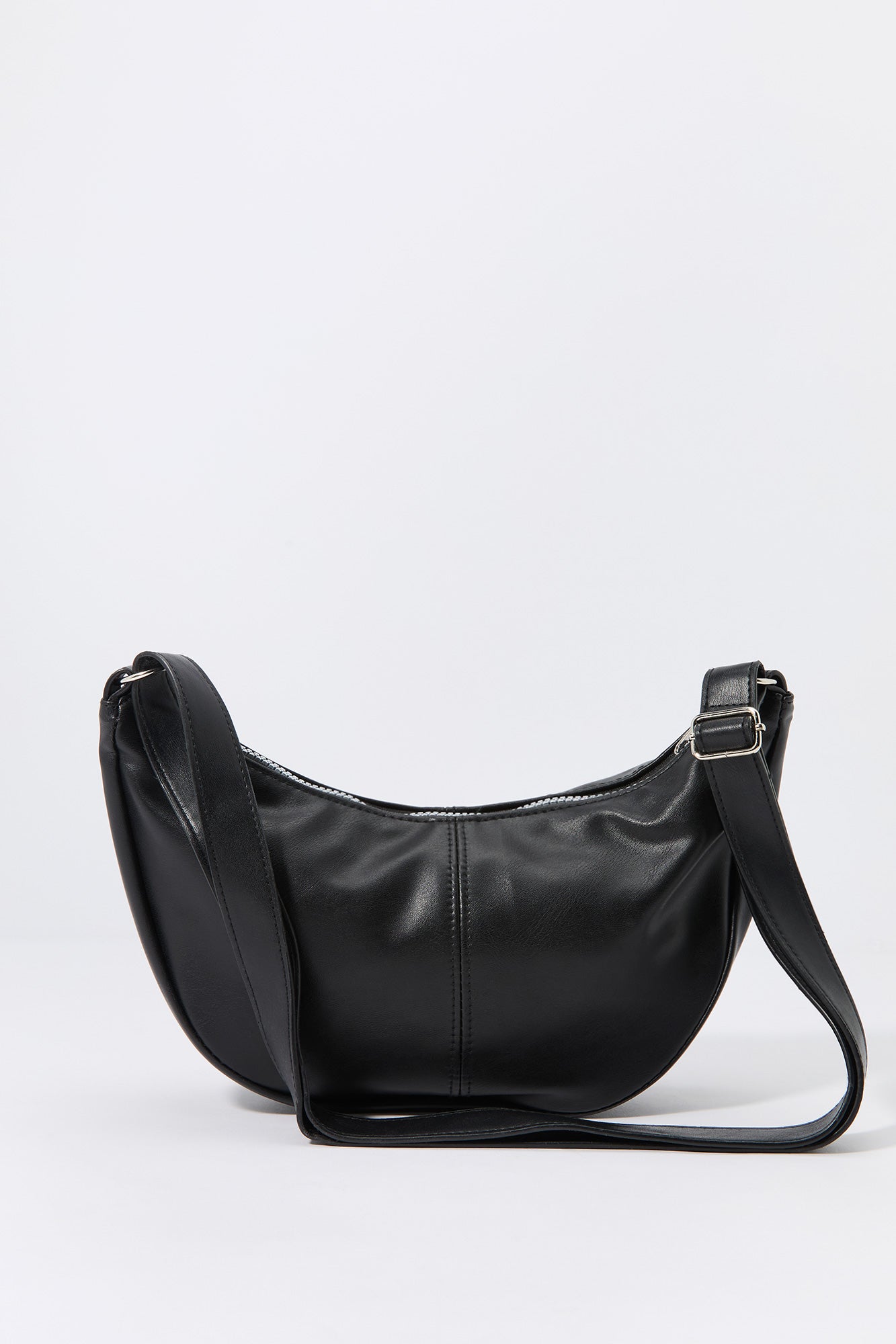 Faux Leather Half Moon Bag