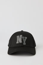 Casquette de baseball à imprimé New York avec pierres du Rhin