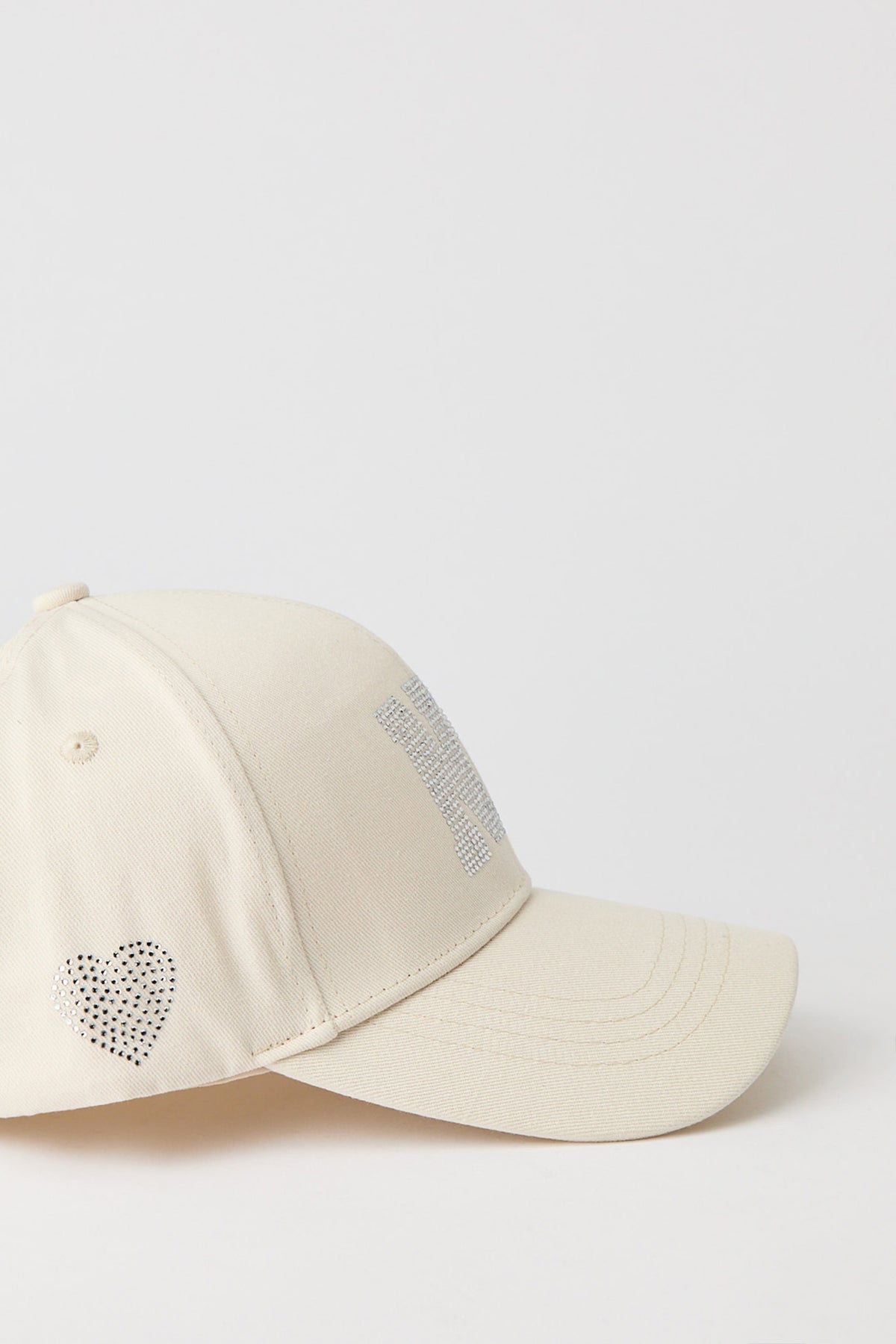 Alt View 2. New York Rhinestone Baseball Hat - Beige