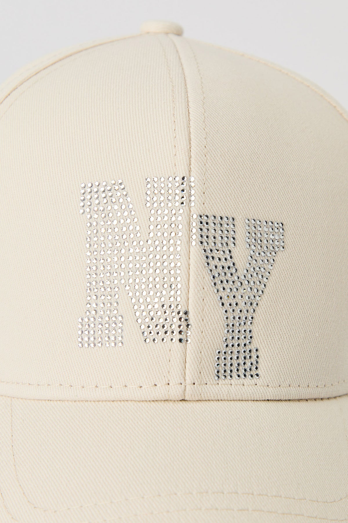 Alt View 4. New York Rhinestone Baseball Hat - Beige