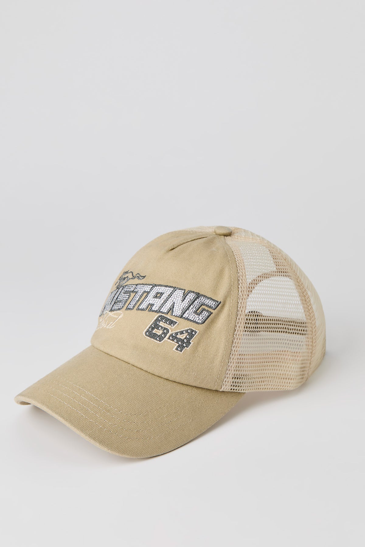 Vue alternative 2. Casquette de camionneur à imprimé Ford avec pierres du Rhin
