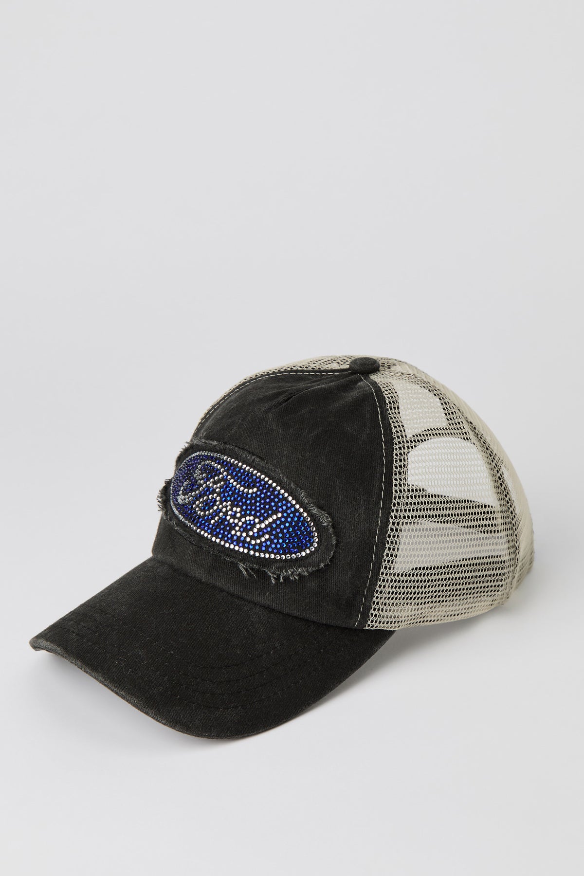 Vue alternative 2. Casquette de camionneur à imprimé Ford avec pierres du Rhin