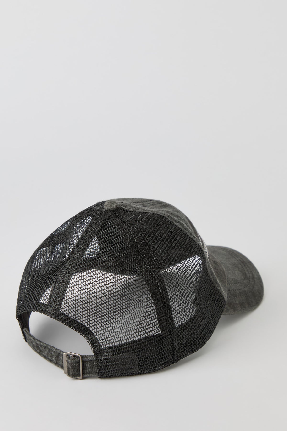 Alt View 3. Playboy Rhinestone Washed Trucker Hat - Charcoal