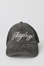 Playboy Rhinestone Washed Trucker Hat