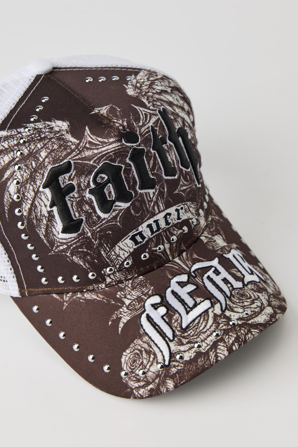 Alt View 2. Studded Trucker Hat - Brown