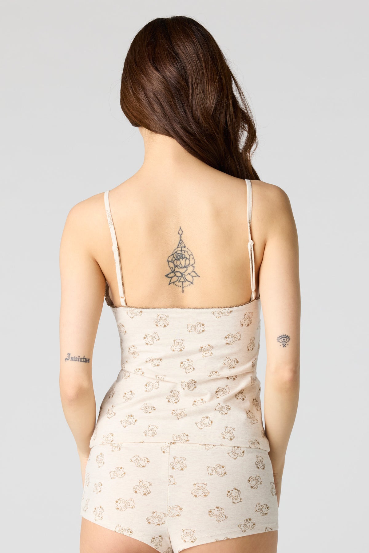 Alt View 3. Babydoll Tank & Short Pajama Set - Oatmeal