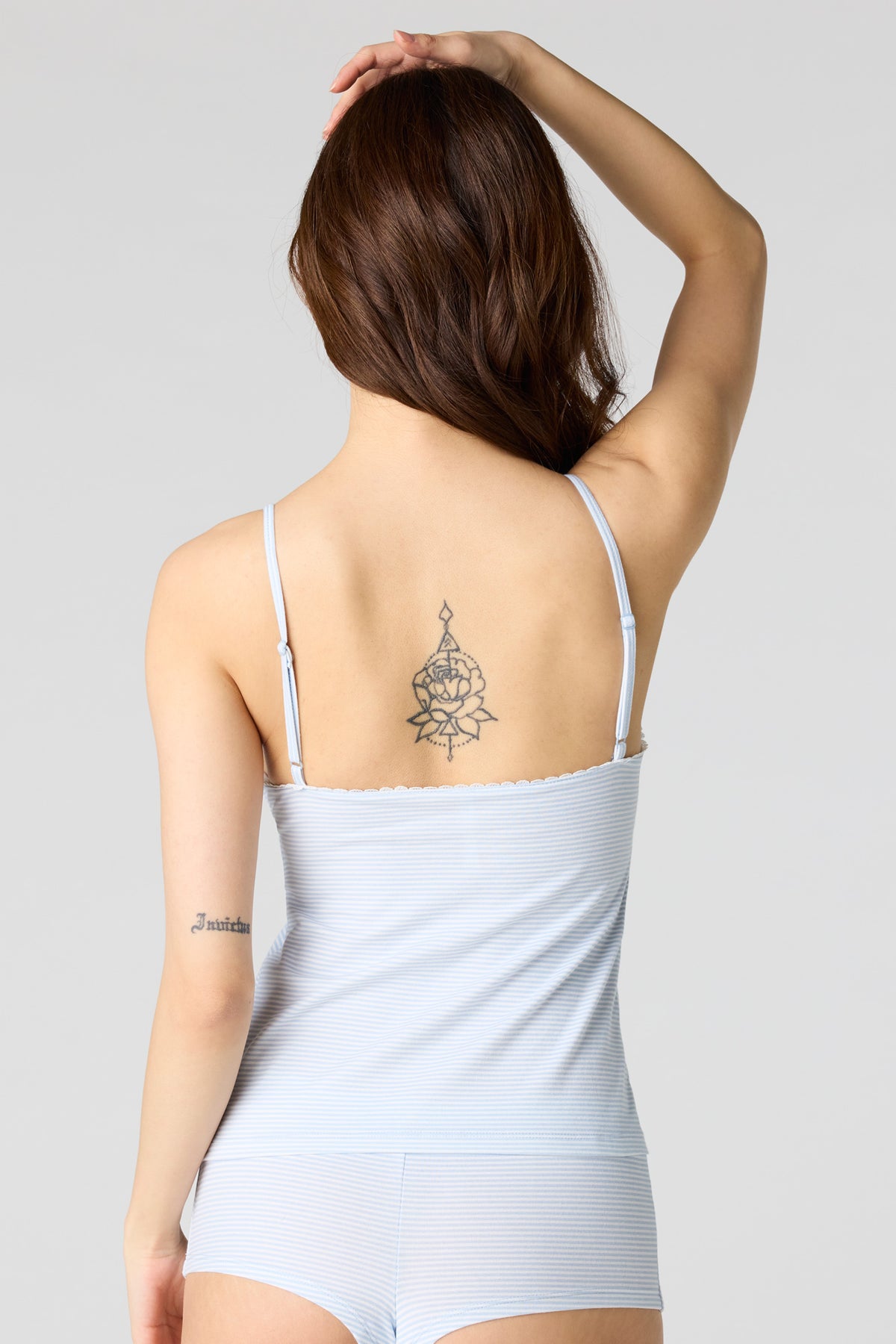 Alt View 3. Babydoll Tank & Short Pajama Set - Blue