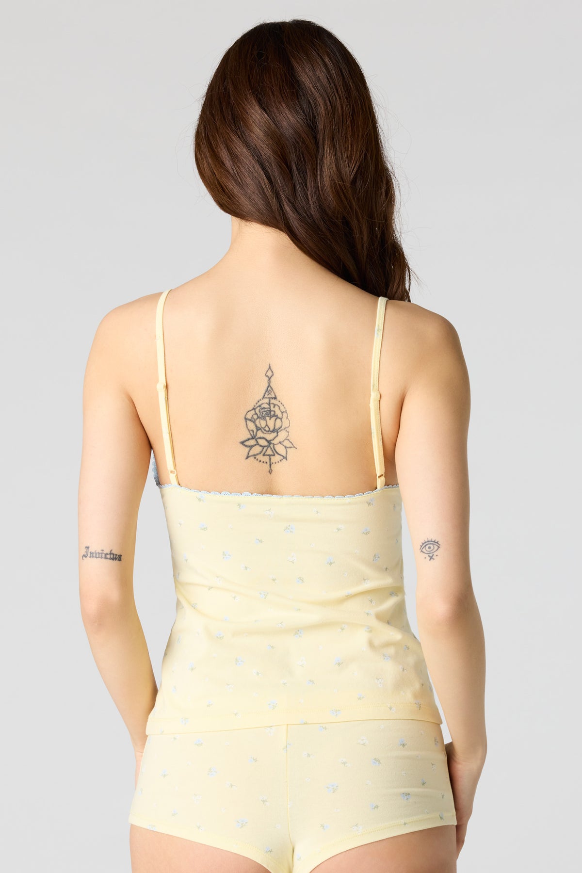 Alt View 2. Babydoll Tank & Short Pajama Set - Yellow