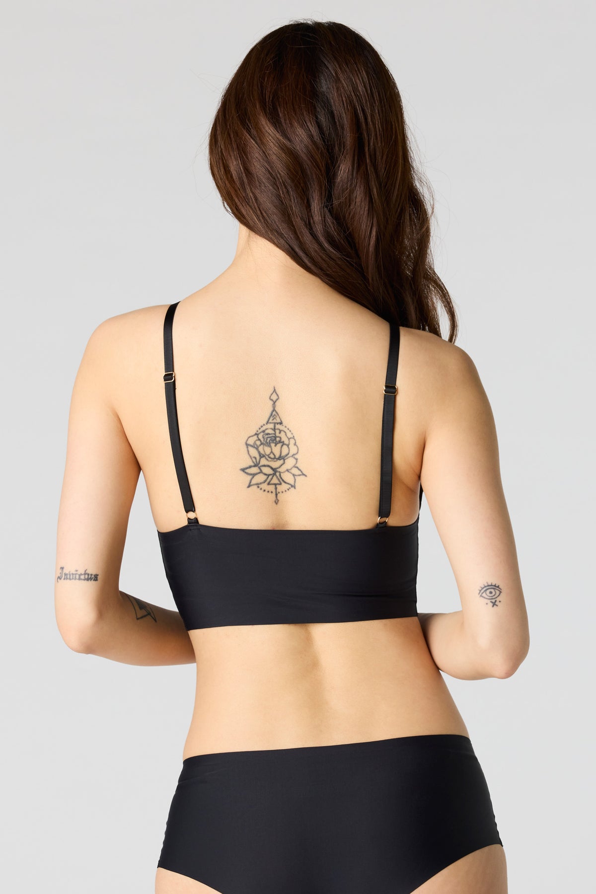 Alt View 3. No-Show Push Up Tank Bra - Black