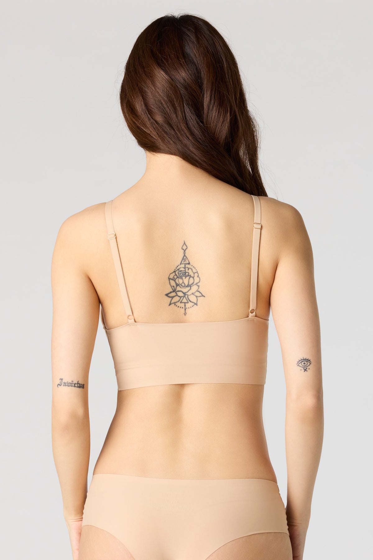 Alt View 3. No-Show Push Up Tank Bra - Tan