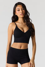 Bralette coussinée côtelée sans couture