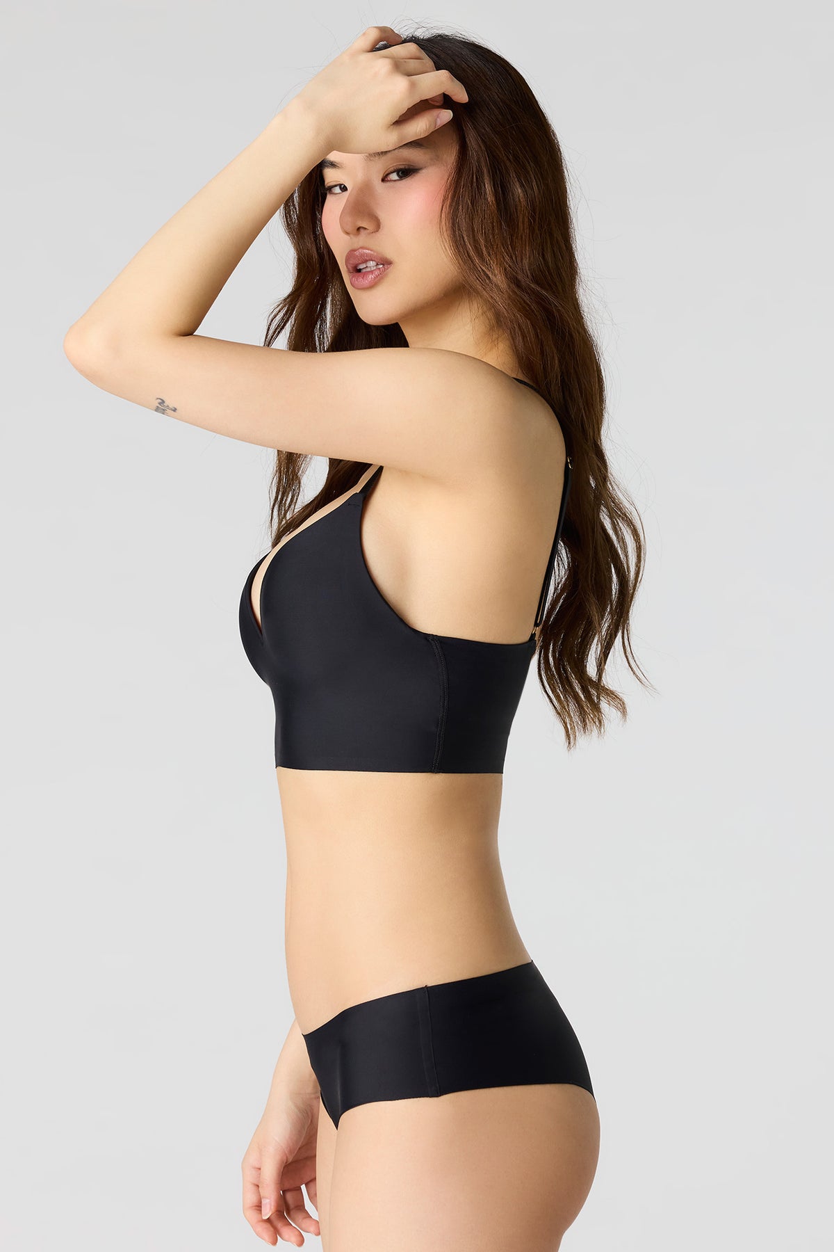 Alt View 2. No-Show Push Up Tank Bra - Black