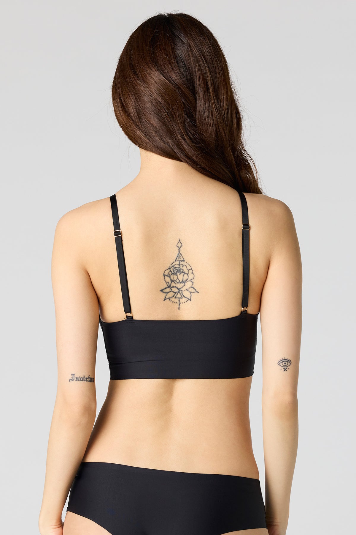 Alt View 3. No-Show Push Up Tank Bra - Black
