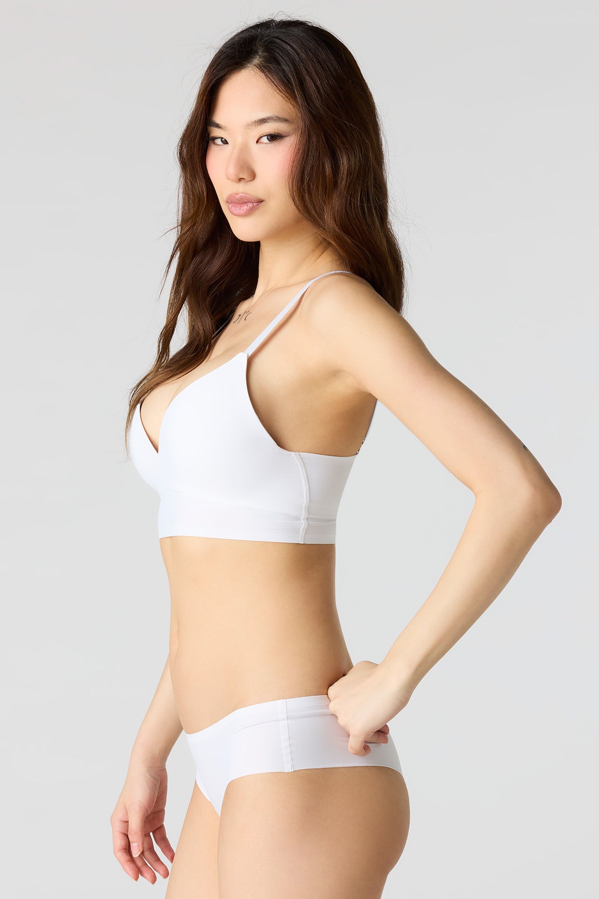 Alt View 2. No-Show Push Up Tank Bra - White