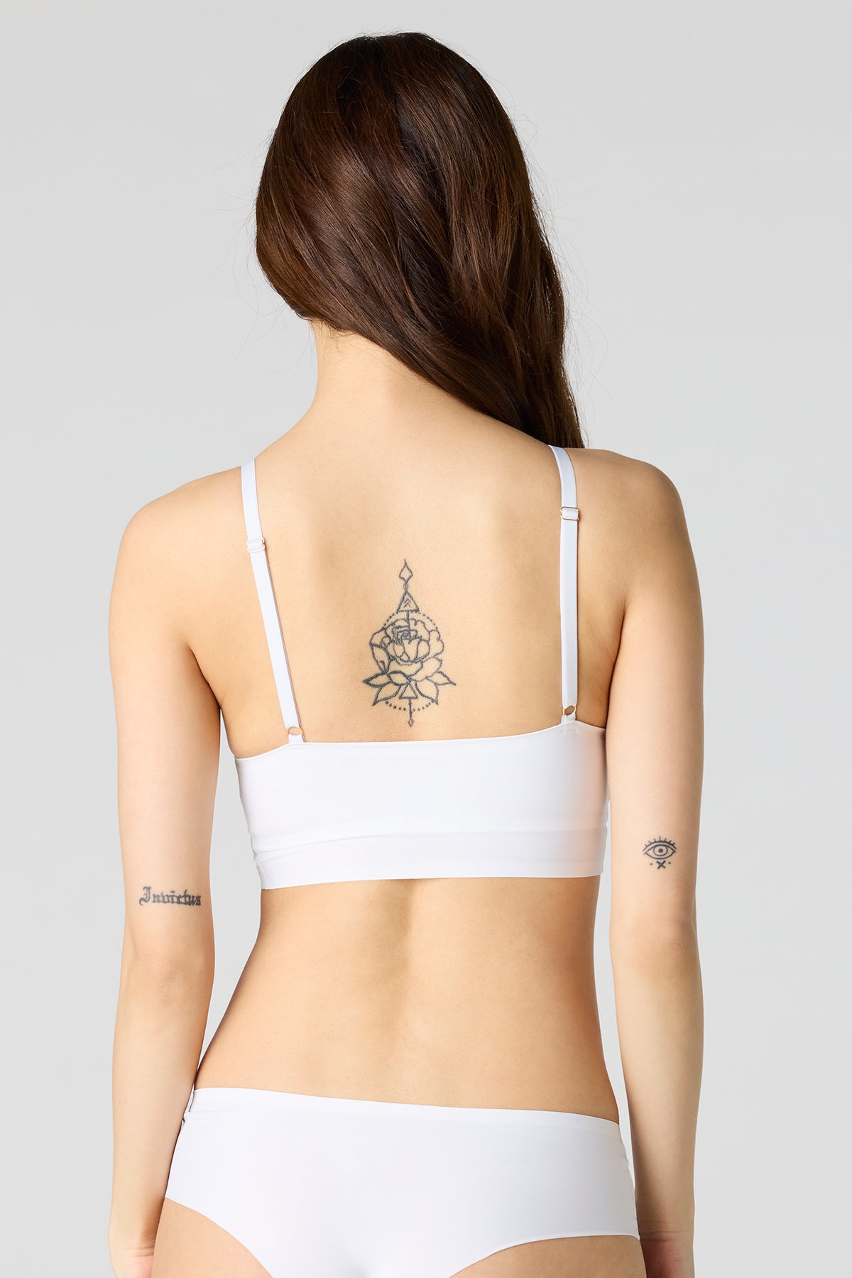 Alt View 3. No-Show Push Up Tank Bra - White