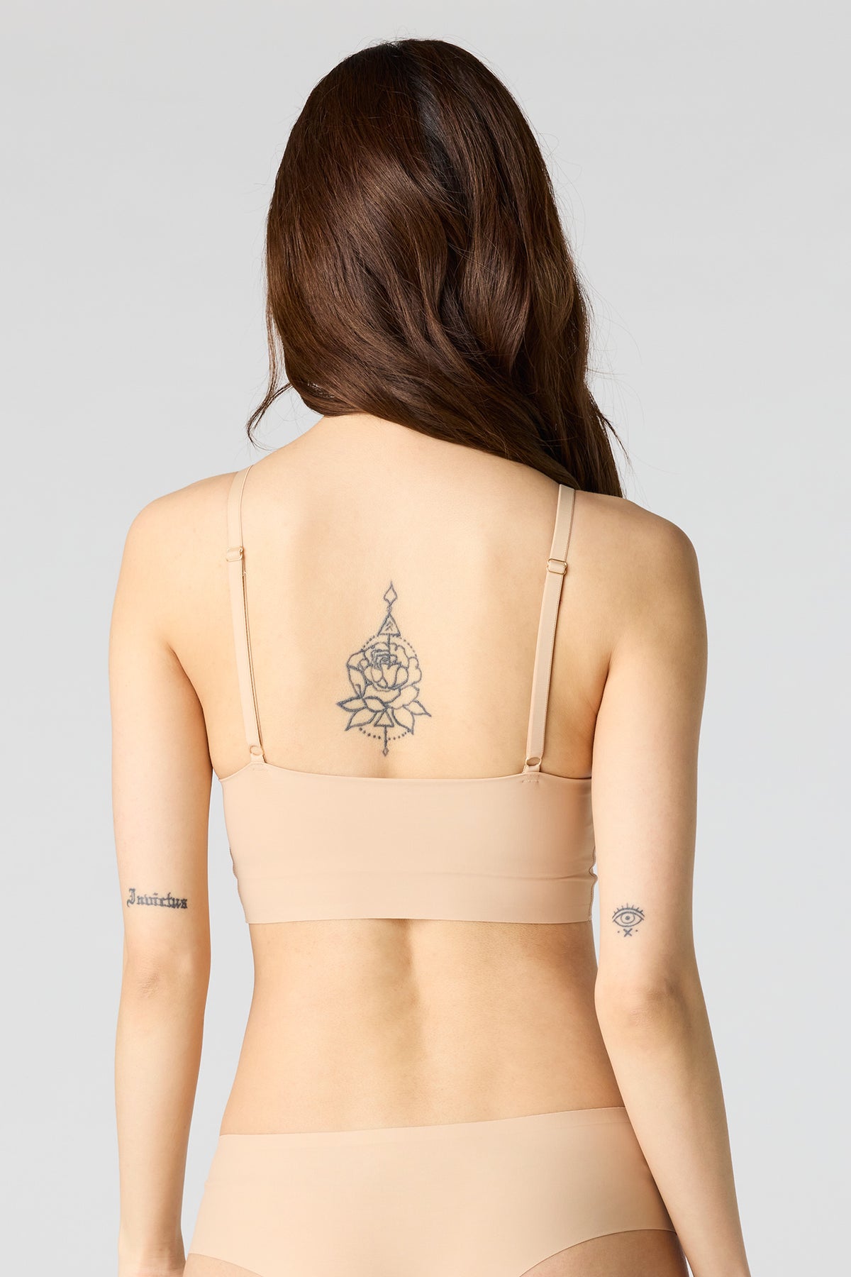 Alt View 3. No-Show Push Up Tank Bra - Tan