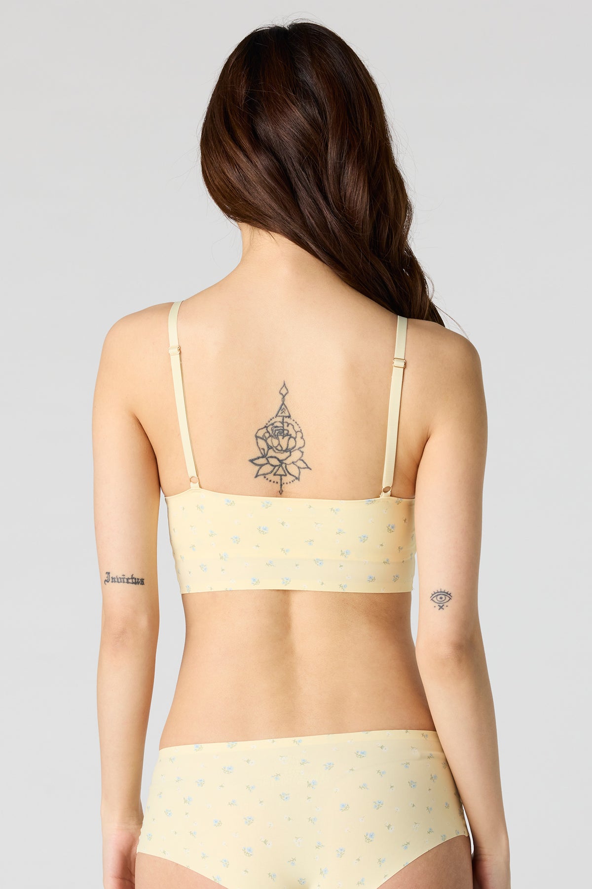 Alt View 3. No-Show Push Up Tank Bra - Yellow