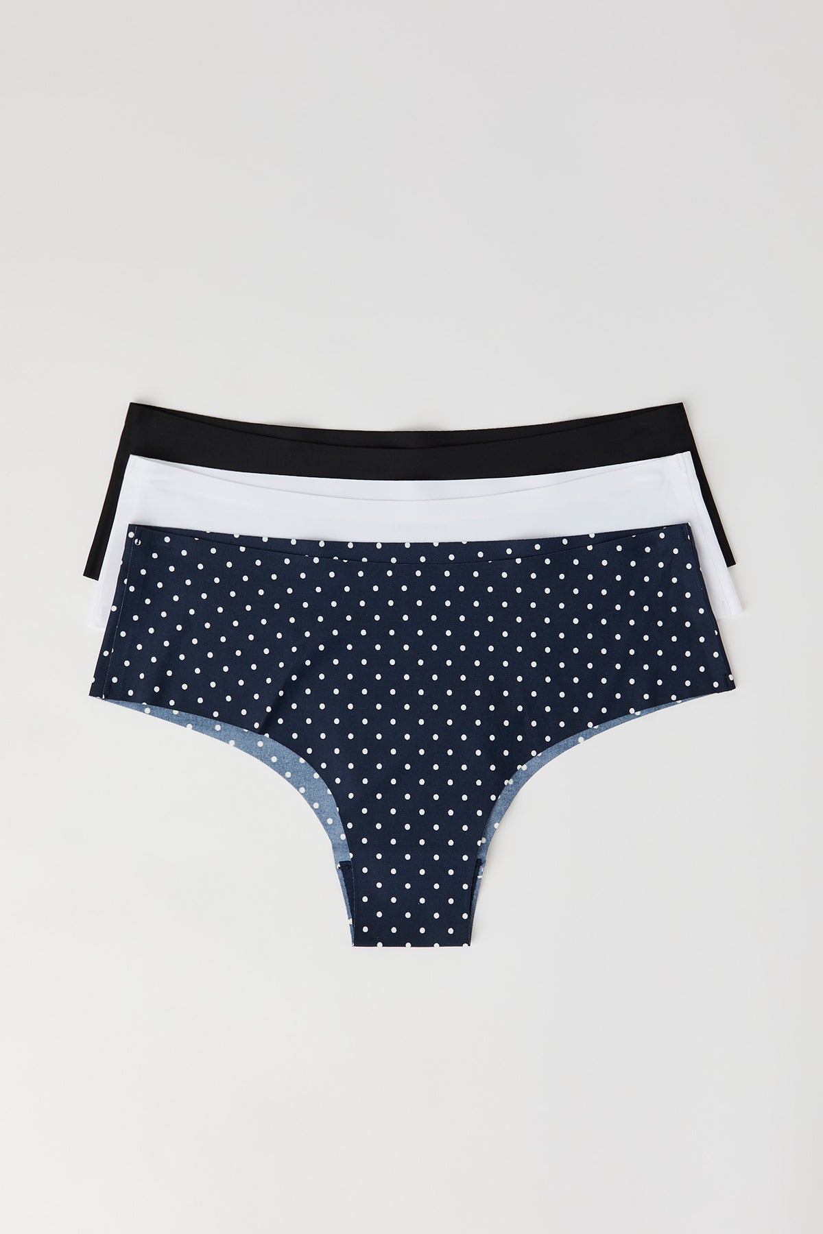 Alt View 4. No-Show Cheeky Panty (3 Pack) - Navy