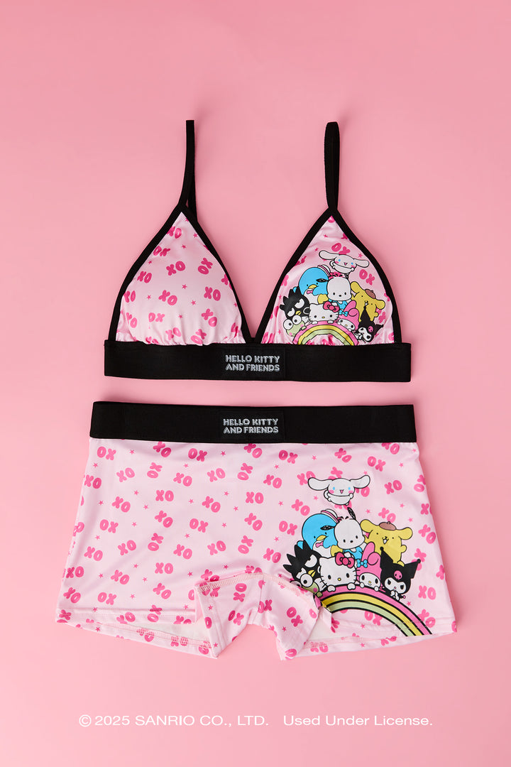 Ensemble avec soutien-gorge triangulaire et culotte garçonne à imprimé Hello Kitty® and Friends