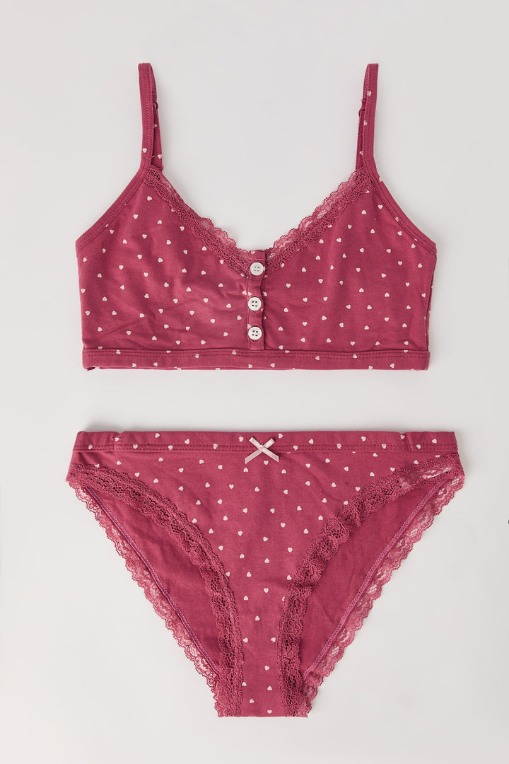 Ensemble 2 pièces camisole et culotte à bordure en dentelle