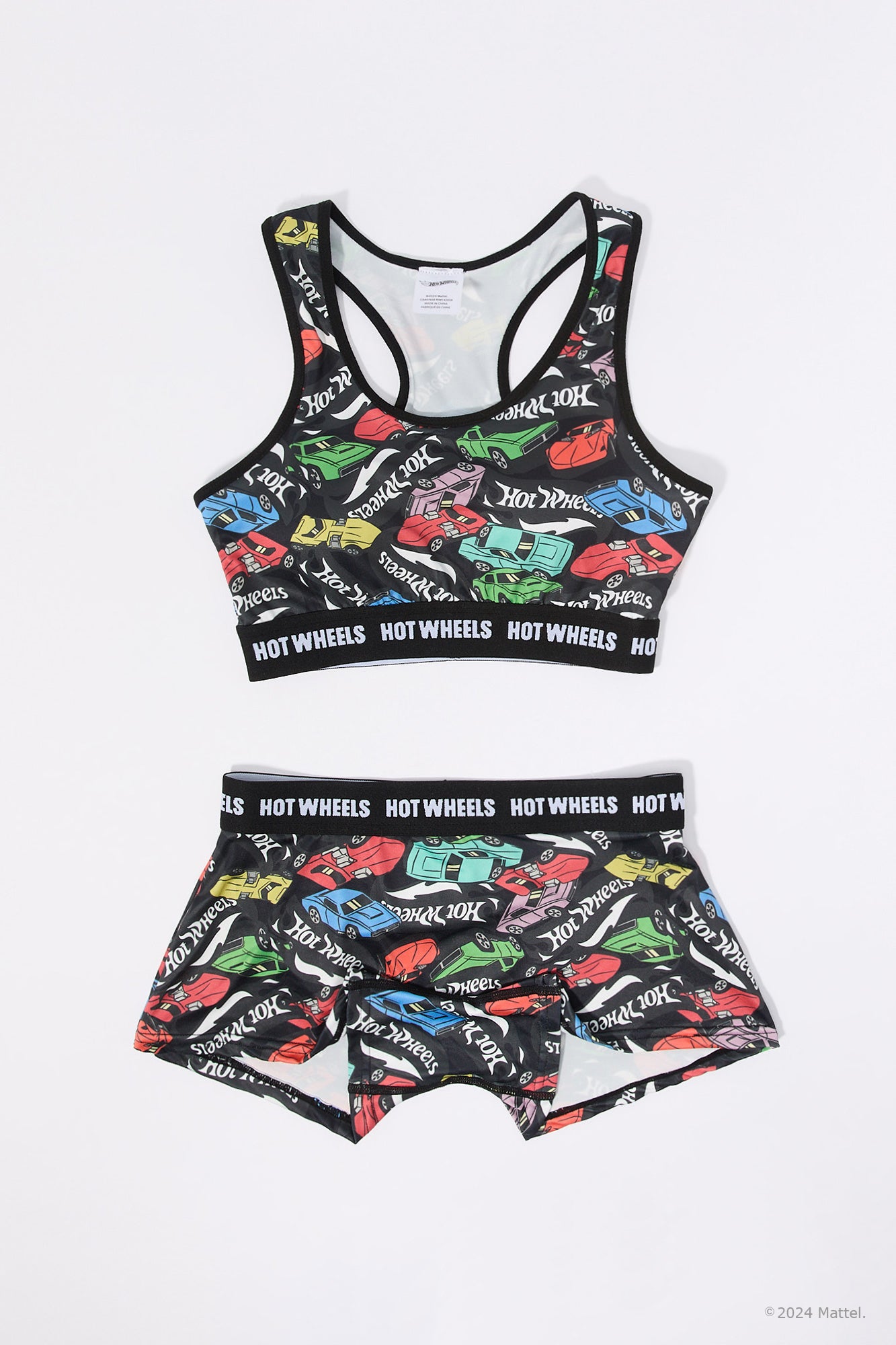 Ensemble avec soutien-gorge sport et culotte garçonne à imprimé Hot Wheels™