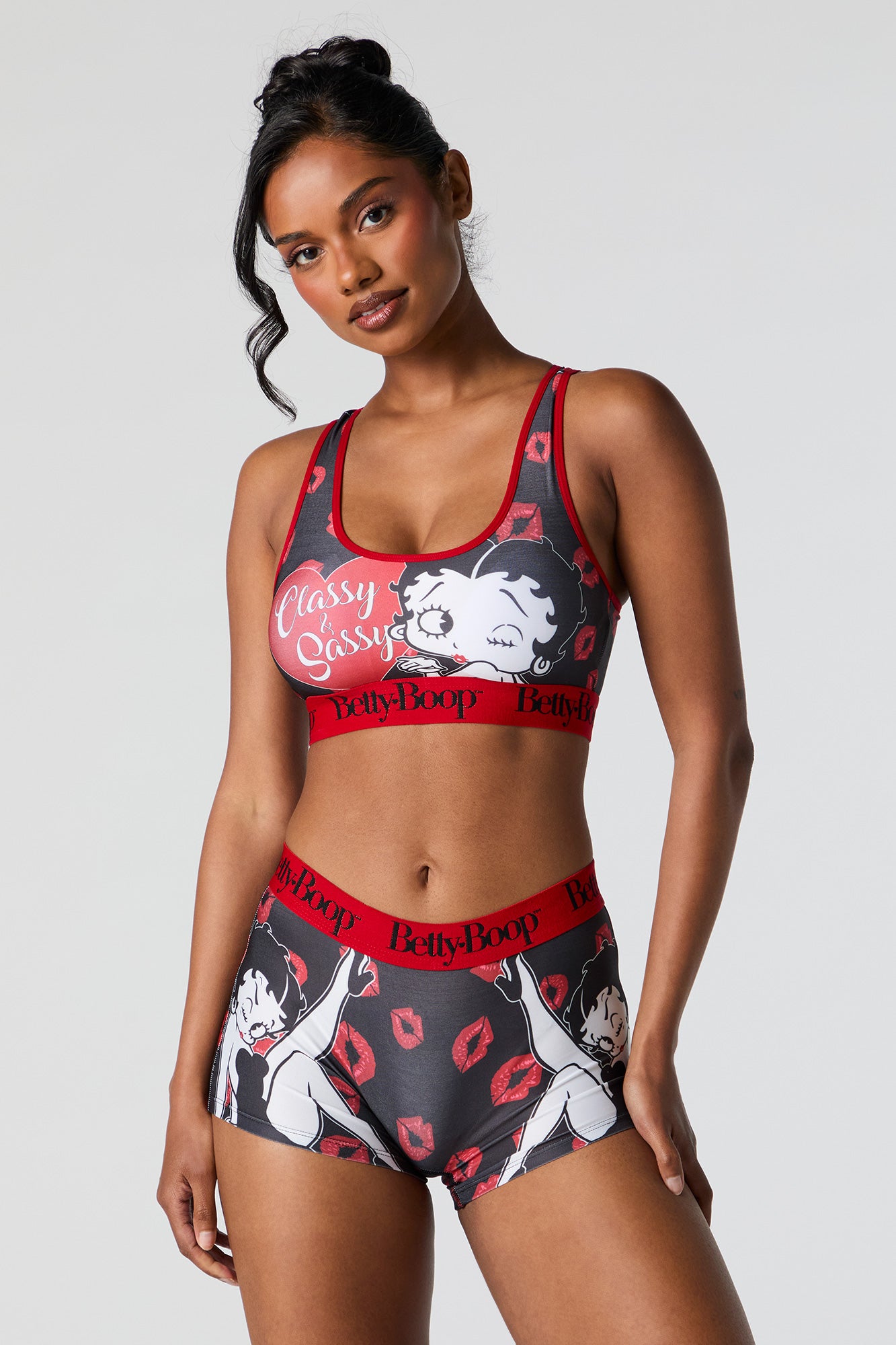 Ensemble pyjama avec soutien-gorge et short à imprimé Betty Boop