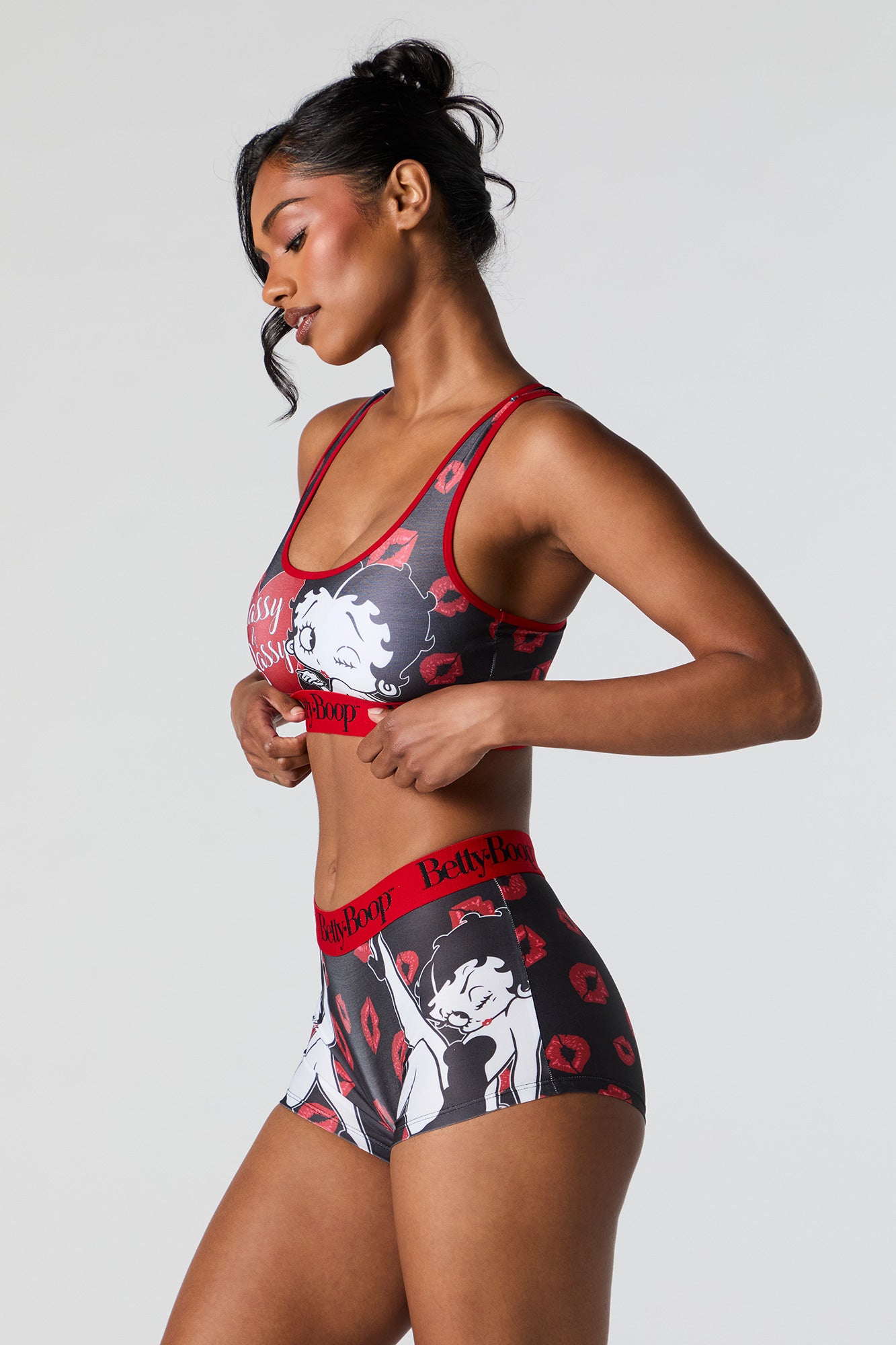 Ensemble pyjama avec soutien-gorge et short à imprimé Betty Boop