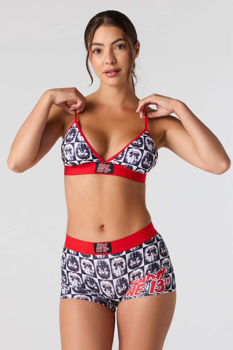 Horror Triangle Bralette & Boy Short Set