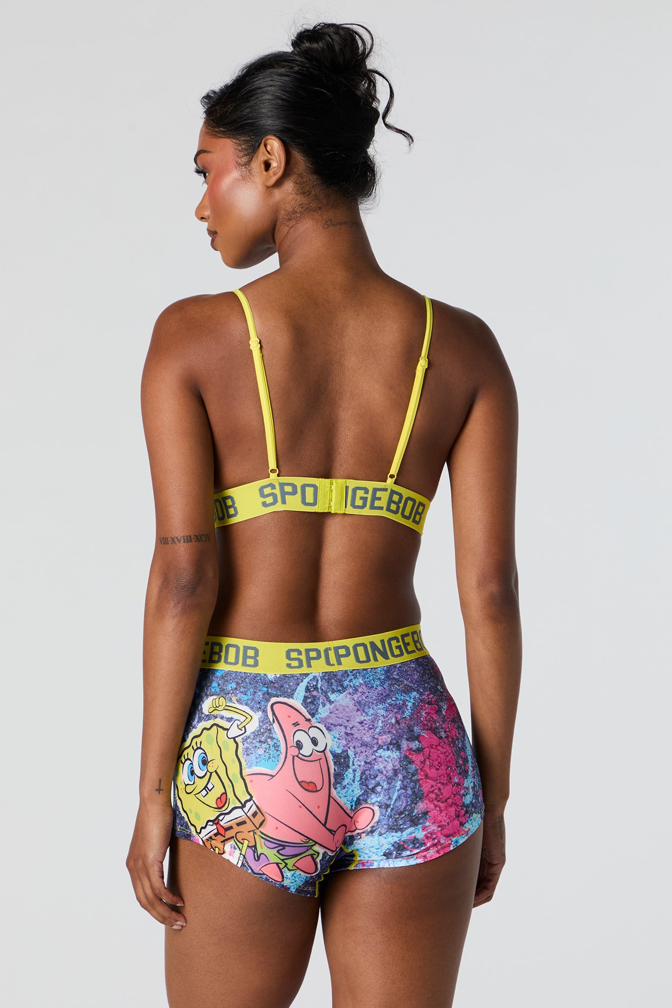 Ensemble pyjama avec soutien-gorge et short à imprimé SpongeBob