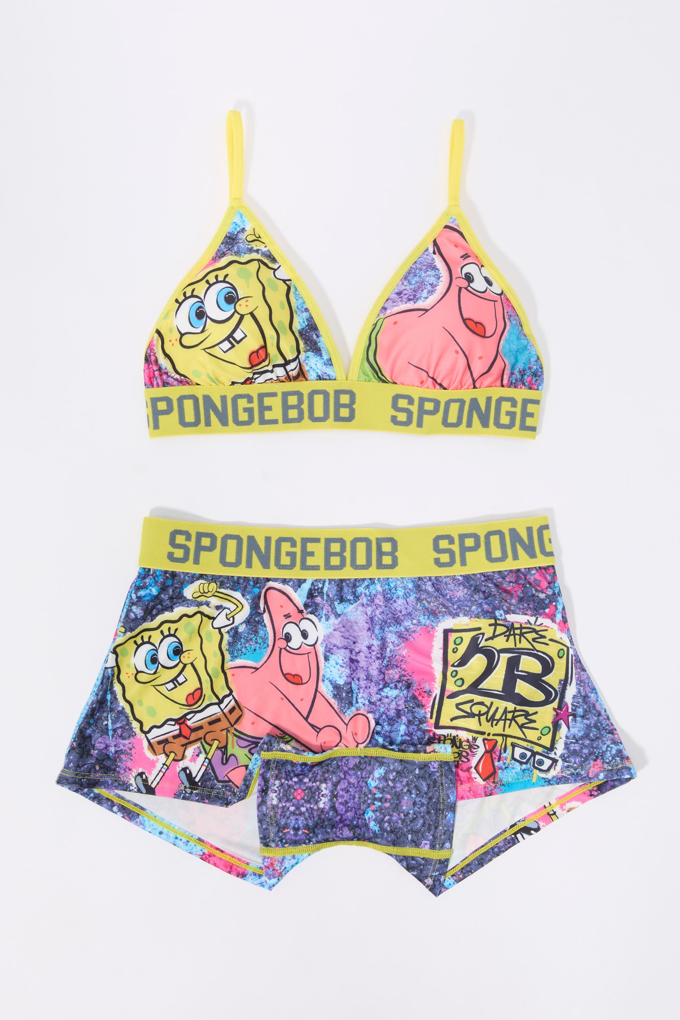 Ensemble pyjama avec soutien-gorge et short à imprimé SpongeBob