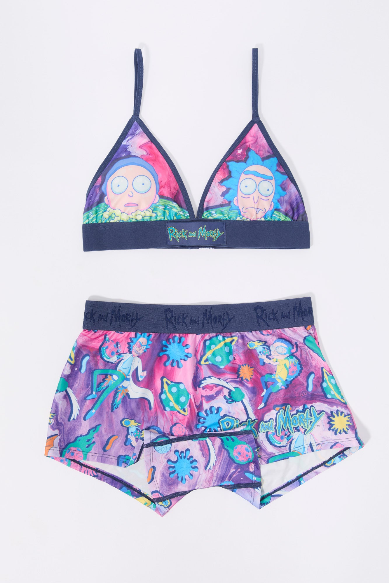 Ensemble pyjama avec soutien-gorge et short à imprimé Rick and Morty