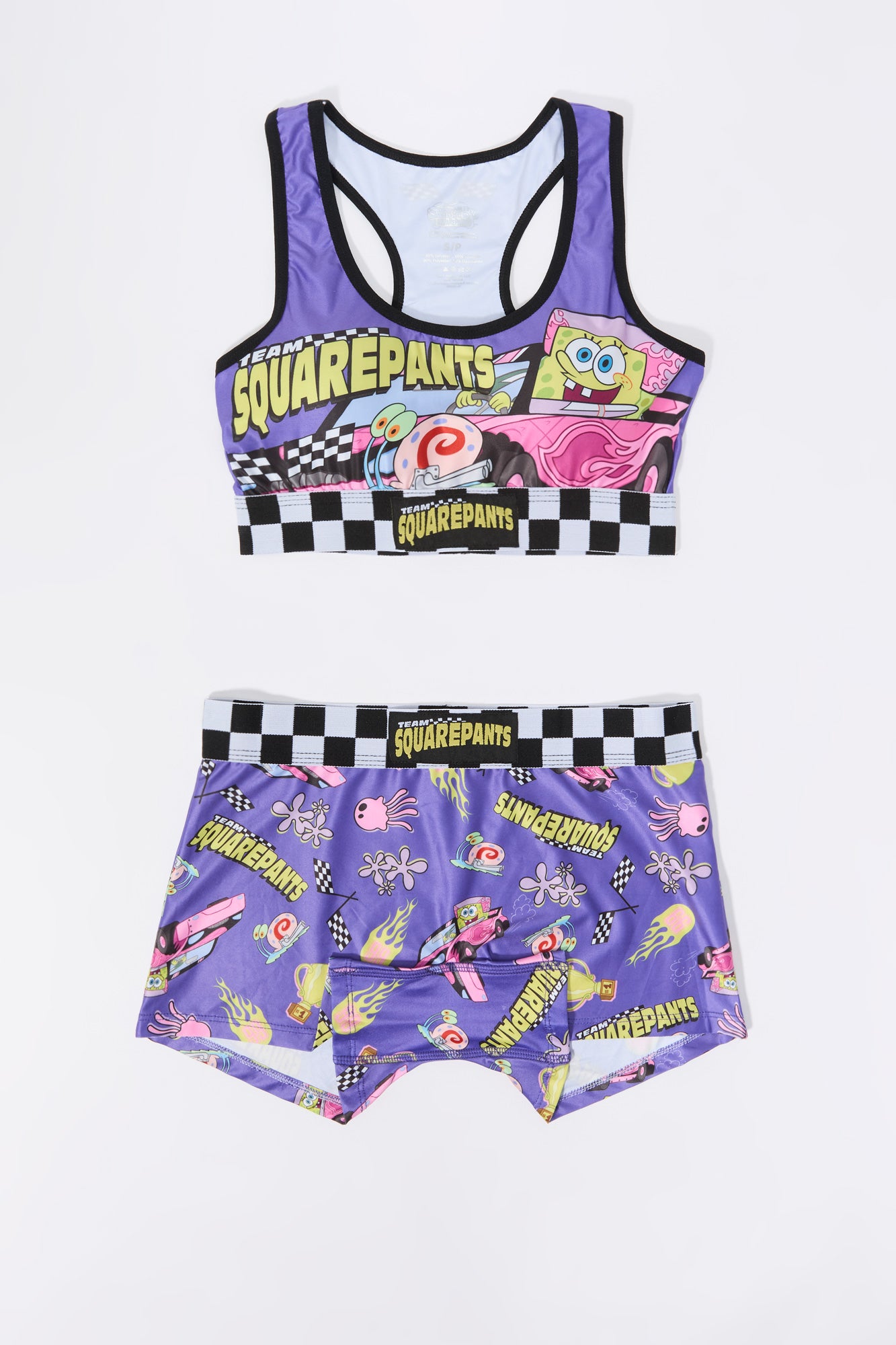 Ensemble avec soutien-gorge et culotte garçonne imprimé SpongeBob