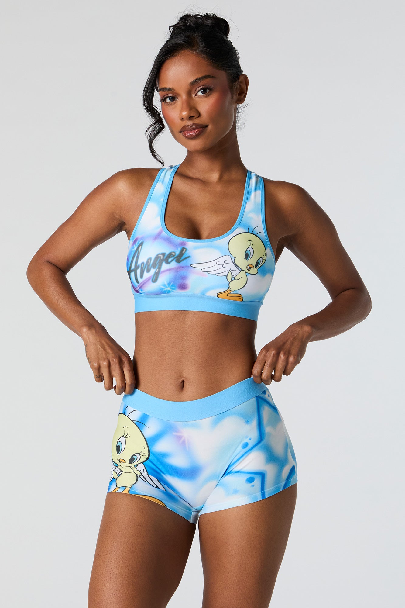 Ensemble pyjama avec soutien-gorge et short à imprimé Tweety Bird