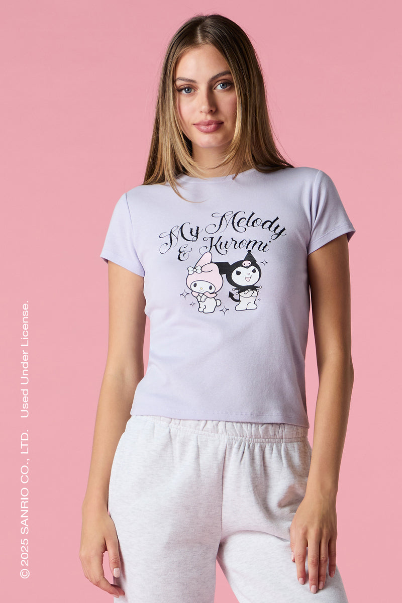 Kuromi™ & My Melody™ Rhinestone Graphic T-Shirt