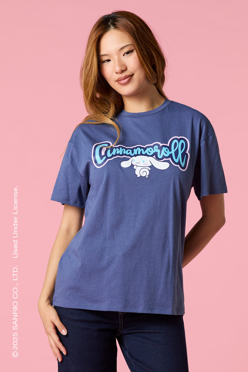 T-shirt de coupe garçonne à imprimé Cinnamoroll