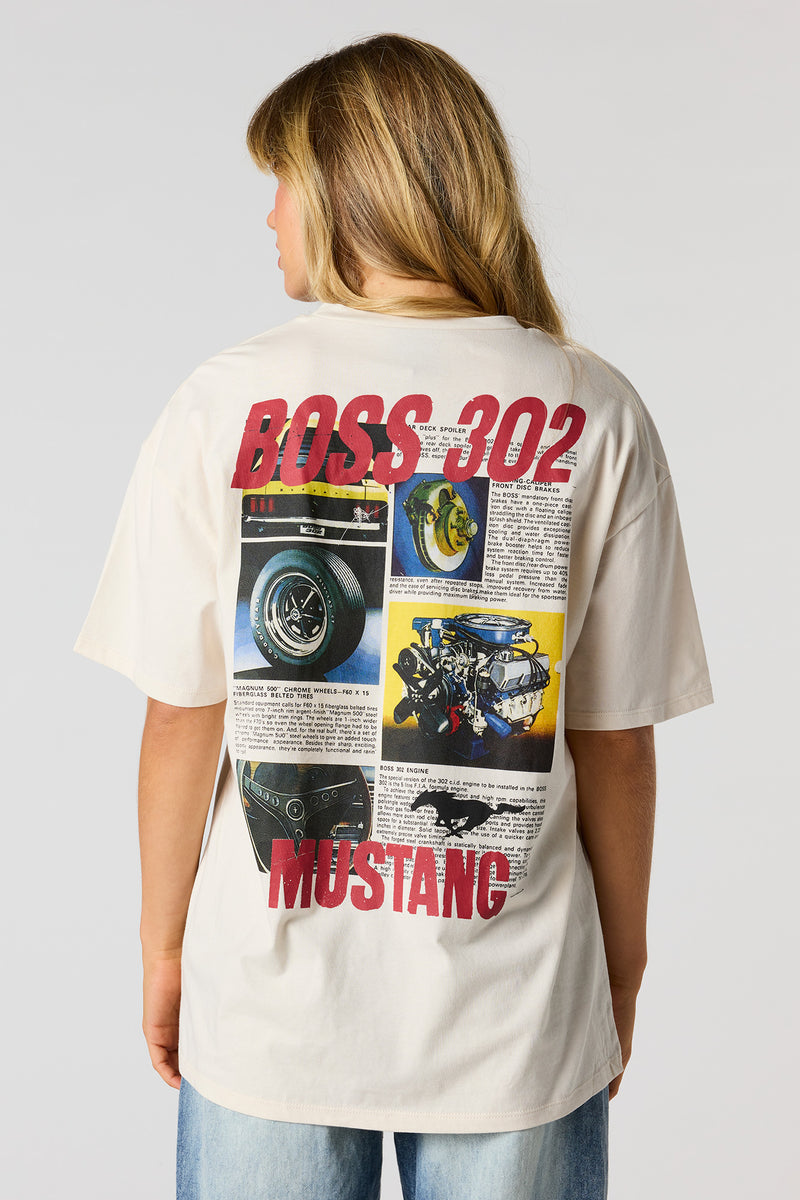 T-shirt de coupe garçonne à imprimé Ford Mustang