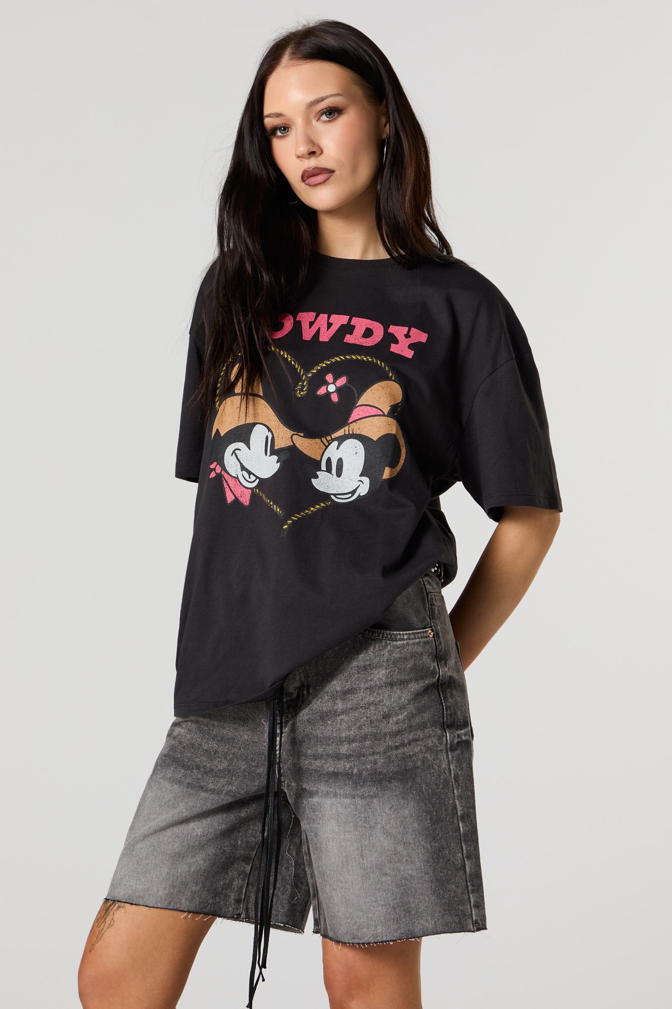 T-shirt de coupe garçonne à imprimé Howdy Mickey Mouse